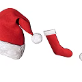 Festive Red Santa Hat And Christmas Stocking With White Trim Holiday Household Items