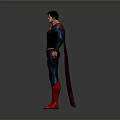 Man In Superman Costume With Red Cape Blue Suit And S Symbol