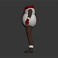 Snowman Costume Figure With White Bulky Belly Red Scarf Red Gloves And Brown Legs