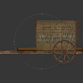 Traditional Bamboo Cart With Curved Roof Structure And Wooden Wheels Design