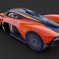 Orange Racing Sports Car With Aerodynamic Features And Sleek Body