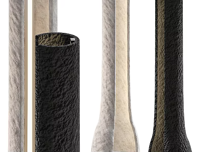 Modern Floor Lamps With Leather Texture In Black Beige And Gray Colors 3d model