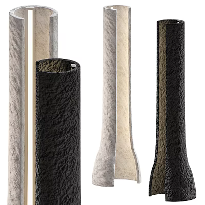 Modern Floor Lamps With Leather Texture In Black Beige And Gray Colors 3d model