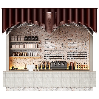 Coffee Shop Coffee Wine Bar Decoration Chandelier Shop Restaurant Food Cashier Bar Water Bar Coffee Bar 3d model