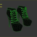 Women's Fashionable Black High Heels With Lace Up Design Platform Sole And Stiletto Heels