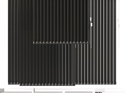Black Vertical Window Blinds With Modern Design And Light Control Function 3d model