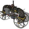 Industrial LOFT steam locomotive steam car 3d model