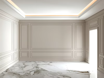 Jane European background wall wall plaster line 3d model