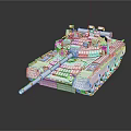 White Military Tank Model With Detailed Structure Tracks And Cannon