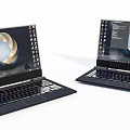 Two Open Laptops Showcasing Modern Design Screen Display And Keyboard Features 3d model