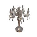 Silver Decorative Table Lamp With Multiple Arms And Ornate Pendant Design