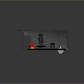 Black Control Console With Joystick Red Button And Multiple Control Icons