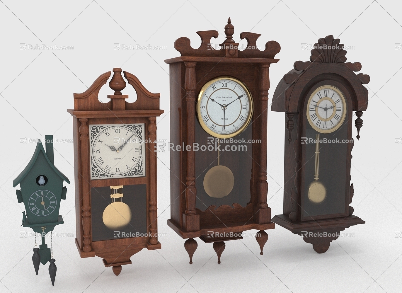 wall clock pendulum clock 3d model