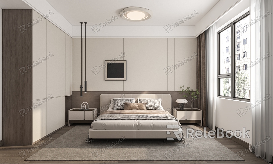 Modern Minimalist Home Bedroom model