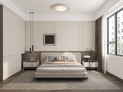 Modern Minimalist Home Bedroom model