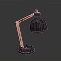 Modern Desk Lamp With Black Shade Orange Arm Red Cable And Black Base