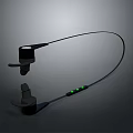 Black Neckband Headphones With Modern Design Green Indicator Lights And Built In Control Buttons