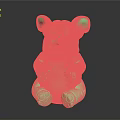 Cute Neon Green Elephant Toy In Sitting Pose With Open Mouth And Large Ears