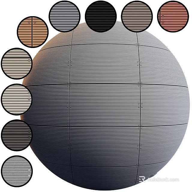 Circular Structural Components With Striped Sphere And Multicolor Patterns Arrangement 3d model 