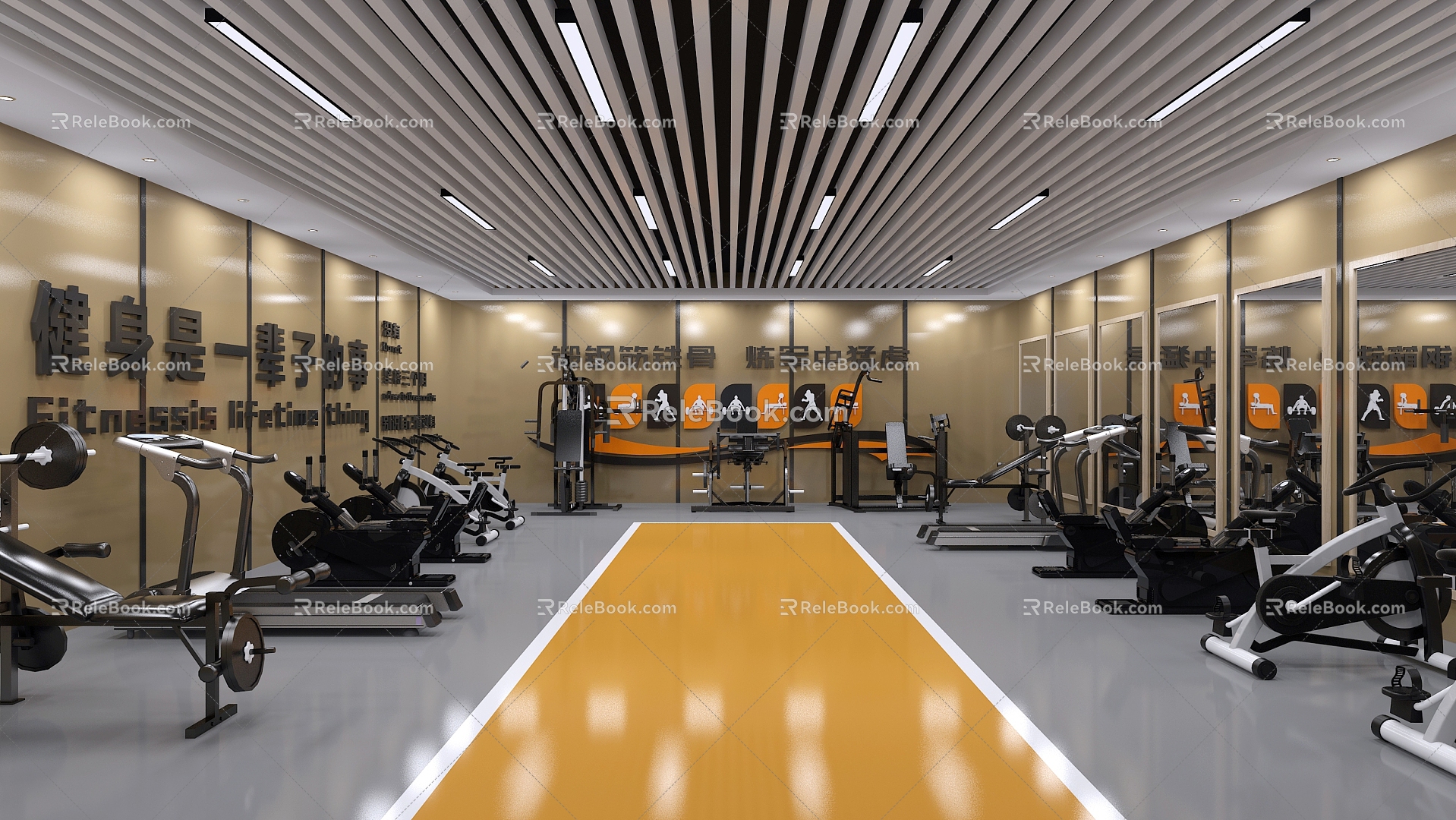 Key Body Room Equipment Fitness Equipment 3d model