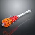 Advanced Military Weapon Featuring Orange Red Metal Parts And White Launch Tube Structure