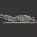 Artistic Sculpture Role of Streamlined Aquatic Creature With Silver Gray And Blue Accents