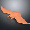 Orange Dragon Inspired Winged Spacecraft With Wide Grid Texture Wings For Aerospace Exploration