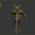 Decorative Metal Armor With Horned Helmet And Long Sword For Home Living