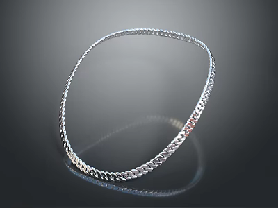 Silver Metallic Chain Belt Fashionable Accessory for Stylish Clothing Outfits 3d model