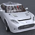 Modern White Sports Car with Aerodynamic Design Transparent Roof Sporty Headlights and Front Grille