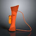 Handcrafted Orange Leather Weapon Quiver With Adjustable Strap And Decorative Stitching 3d model