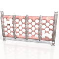 Red And White Industrial Metal Frame Equipment With Holes And Letter Design
