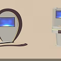 Stylish Modern Display Shelves With Digital Screens And Logo Space For Retail Stores