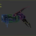 Futuristic Dark Blue Mechanical Weapon With Sharp Claw Arm And Detailed Structure 3d model