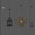 Industrial LOFT luminaire combination chandelier 3d model