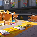 Outdoor Stage with Carousel and Yellow Decorations for Little Prince Ice Cream Event