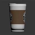 Starbucks Daily Use Coffee Cup With White Lid And Brown Sleeve
