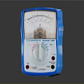 Computer Maintenance Analog Multimeter Featuring Blue White Design Meter Dial And Knob 3d model