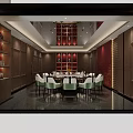 Elegant Chinese Private Dining Room Interior With Round Table Seating And Traditional Decor