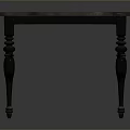 Vintage Style Wooden Table With Gray Tabletop And Decorative Turned Legs