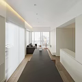 Minimalist Living And Dining Area Design With White Walls Wooden Floors And Long Black Table