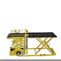 Yellow Industrial Scissor Lift Equipment with Mobile Platform Guardrails and Hydraulic System