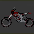 Red and Black Modern Motorcycle With Sleek Body And Rugged Off Road Tires