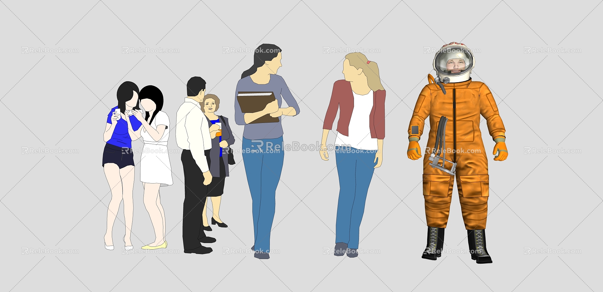 Many characters 3d model