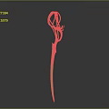 Golden Magic Staff Weapon With Ornate Twisted Design And Intricate Carvings