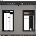 Jane European window retro window casement window sill roller shutter curtain 3d model