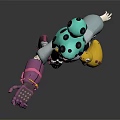 Vibrant Character With Teal Hair Pink Gloves And Tiny Creature Companion In Casual Outfit