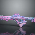 Futuristic Sci Fi Weapon Design With Pink Blue Gradient And Geometric Hollow Details