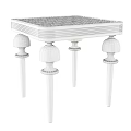 Black Coffee Table With Carved Top And Decorative Ornate Legs Design
