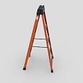 Durable Orange Ladder With Silver Steps Black Top And Non Slip Pads